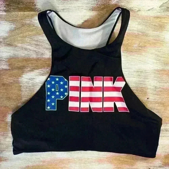 Victoria’s Secret PINK USA Patriotic Sports Bra - Size Medium Cups A-C - Picture 1 of 7